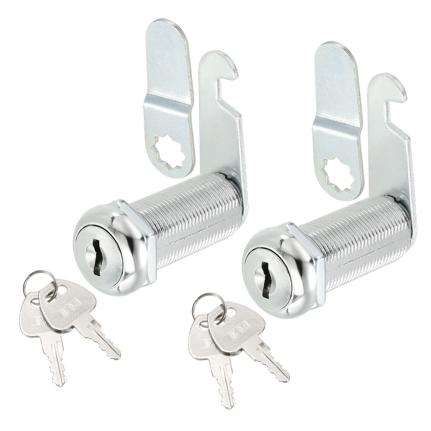 uxcell Uxcell Cabinet Drawer Cam Lock, 1-1/2" Cylinder Length Fits Up to 1-3/8" Thickness Panel, Keyed Different Zinc Alloy Secure File Drawer Toolbox Mailbox 2Pcs