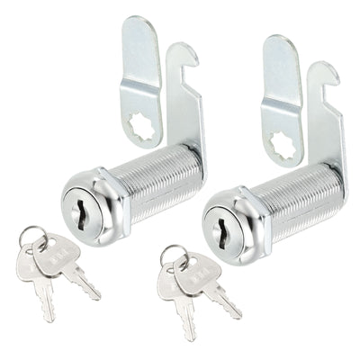 Harfington Uxcell Cabinet Drawer Cam Lock, 1-1/2" Cylinder Length Fits Up to 1-3/8" Thickness Panel, Keyed Different Zinc Alloy Secure File Drawer Toolbox Mailbox 2Pcs