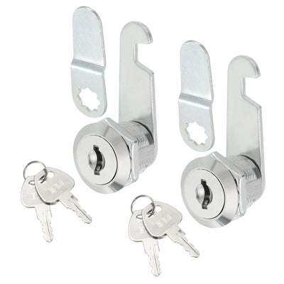 Harfington Uxcell Cabinet Drawer Cam Lock, 5/8" Cylinder Length Fits Up to 5/16" Thickness Panel, Keyed Different Zinc Alloy Secure File Drawer Toolbox Mailbox 2Pcs