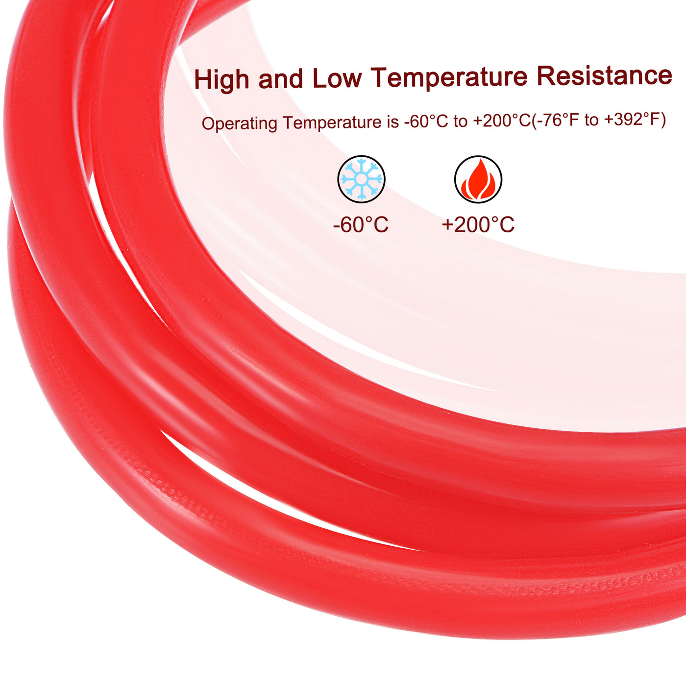 Harfington Vakuum Silikonschlauch Schlauch 3mm 6mm 12mm ID 3mm Wand Dicke 1.5m Rot Hohe Temperatur für Motor