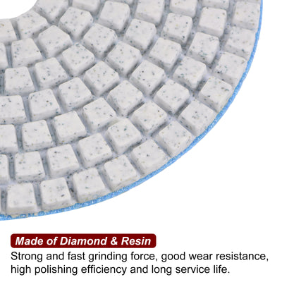 Harfington 5pcs 3" Grits 50 Diamond Polishing Pads Wet/Dry for Stone Concrete Marble Quartz