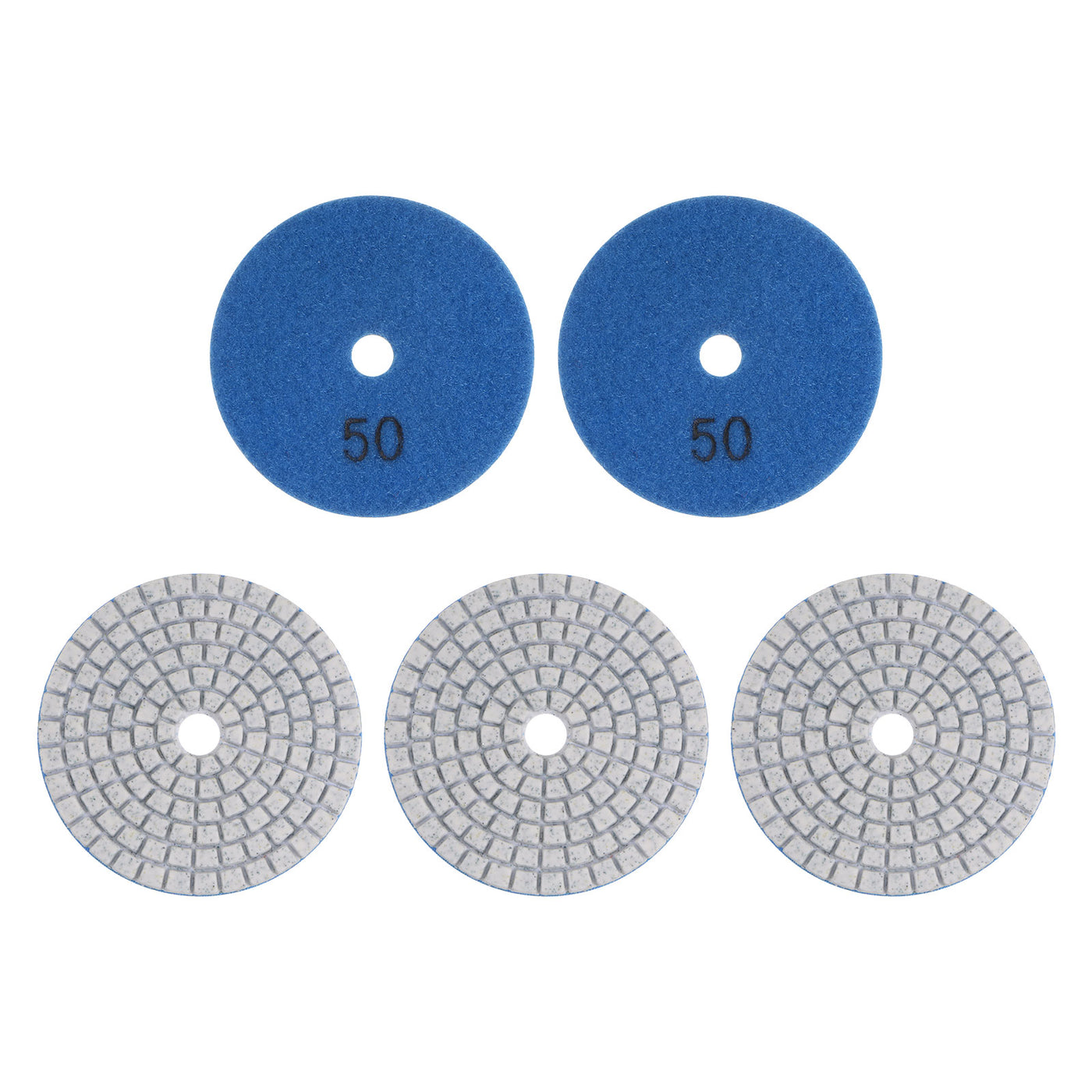 Harfington 5pcs 3" Grits 50 Diamond Polishing Pads Wet/Dry for Stone Concrete Marble Quartz