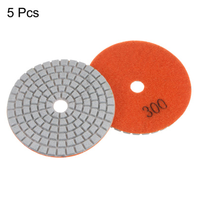 Harfington 5pcs 3" Grit 300 Diamond Polishing Pad Wet/Dry for Stone Concrete Marble Quartz