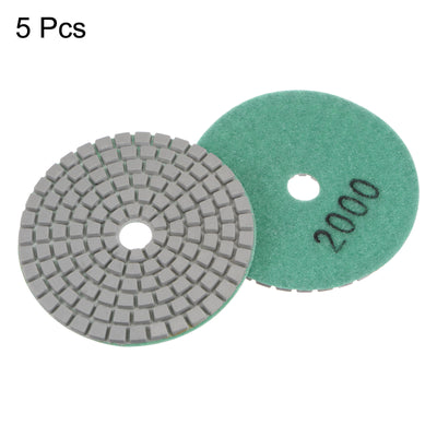 Harfington 5pcs 3" Grit 2000 Diamond Polishing Pad Wet/Dry for Stone Concrete Marble Quartz