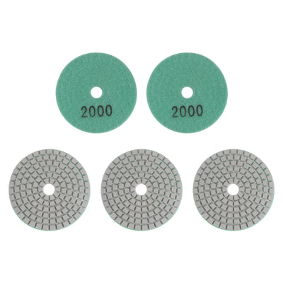 Harfington 5pcs 3" Grit 2000 Diamond Polishing Pad Wet/Dry for Stone Concrete Marble Quartz