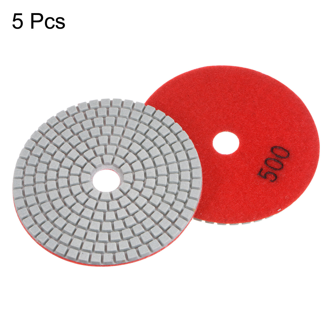 Harfington 5pcs 4" Grit 500 Diamond Polishing Pad Wet/Dry for Stone Concrete Marble Quartz