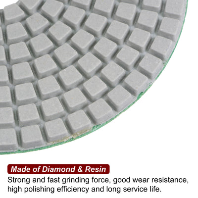 Harfington 5pcs 4" Grit 1000 Diamond Polishing Pad Wet/Dry for Stone Concrete Marble Quartz