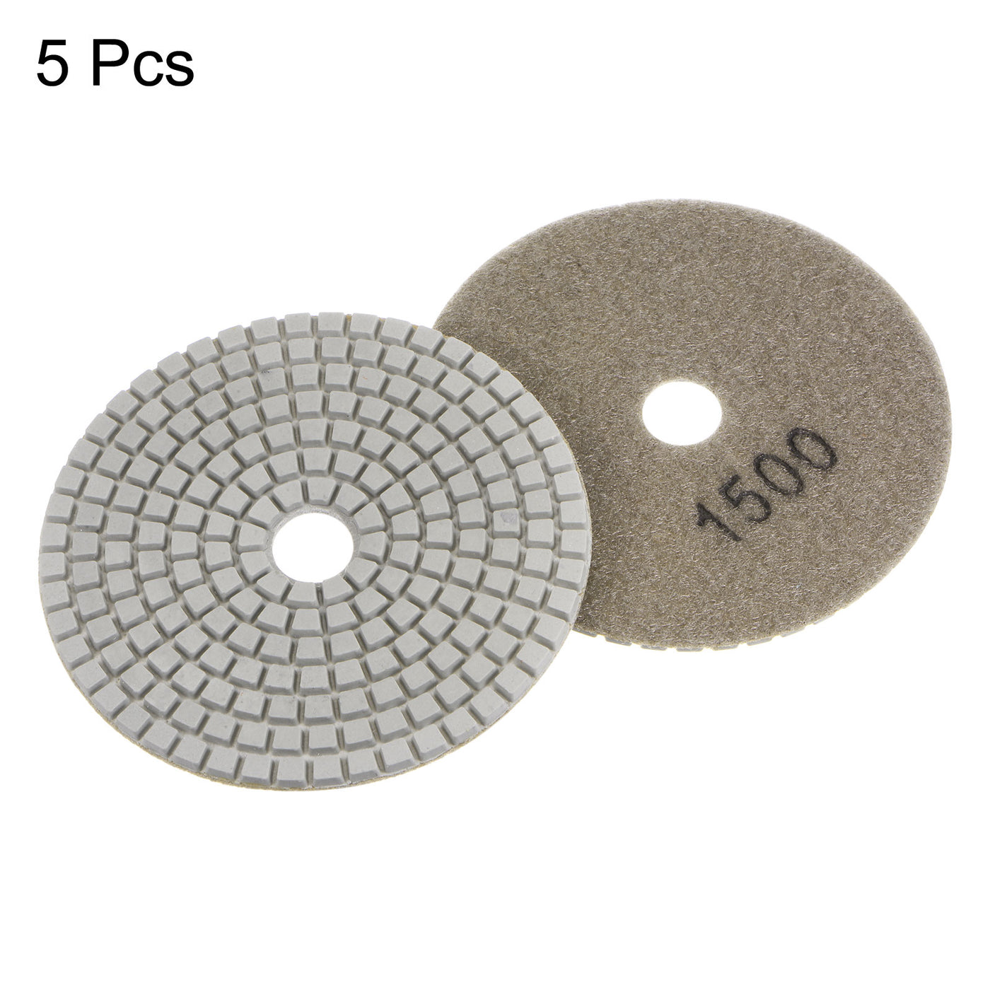 Harfington 5pcs 4" Grit 1500 Diamond Polishing Pad Wet/Dry for Stone Concrete Marble Quartz