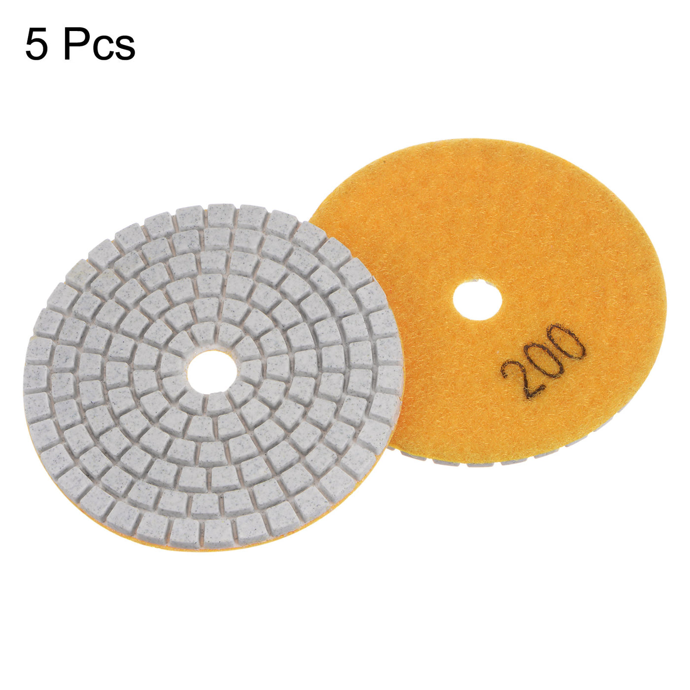 Harfington 5pcs 3" Grit 200 Diamond Polishing Pad Wet/Dry for Stone Concrete Marble Quartz