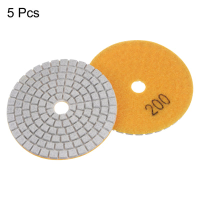 Harfington 5pcs 3" Grit 200 Diamond Polishing Pad Wet/Dry for Stone Concrete Marble Quartz