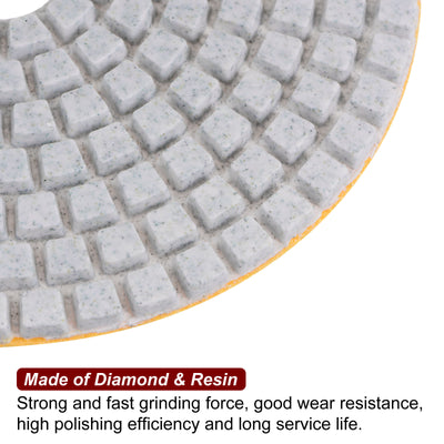 Harfington 5pcs 3" Grit 200 Diamond Polishing Pad Wet/Dry for Stone Concrete Marble Quartz