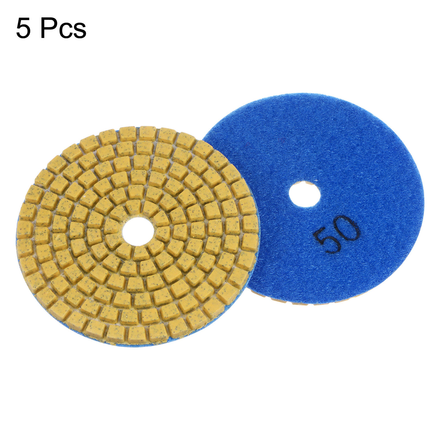 Harfington 5pcs 3" Grits 50 Premium Diamond Polishing Pads Wet/Dry for Stone Concrete