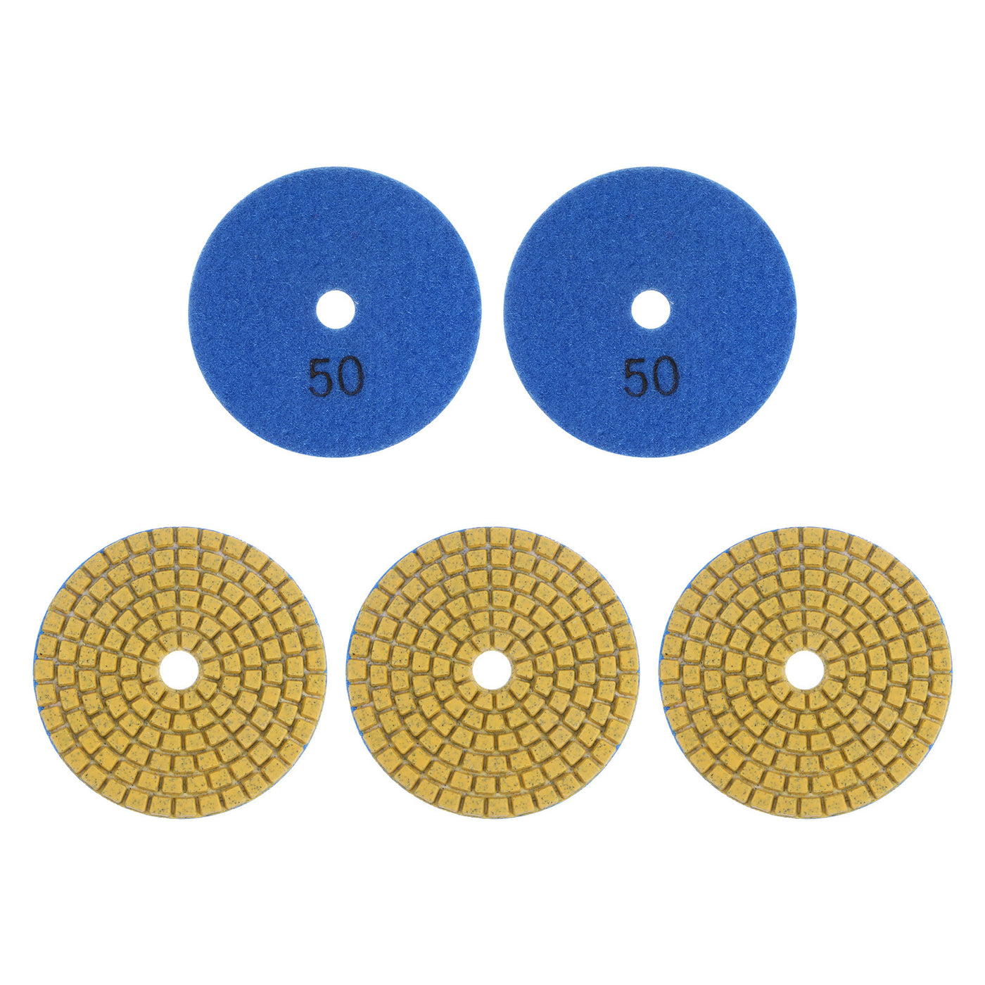 Harfington 5pcs 3" Grits 50 Premium Diamond Polishing Pads Wet/Dry for Stone Concrete