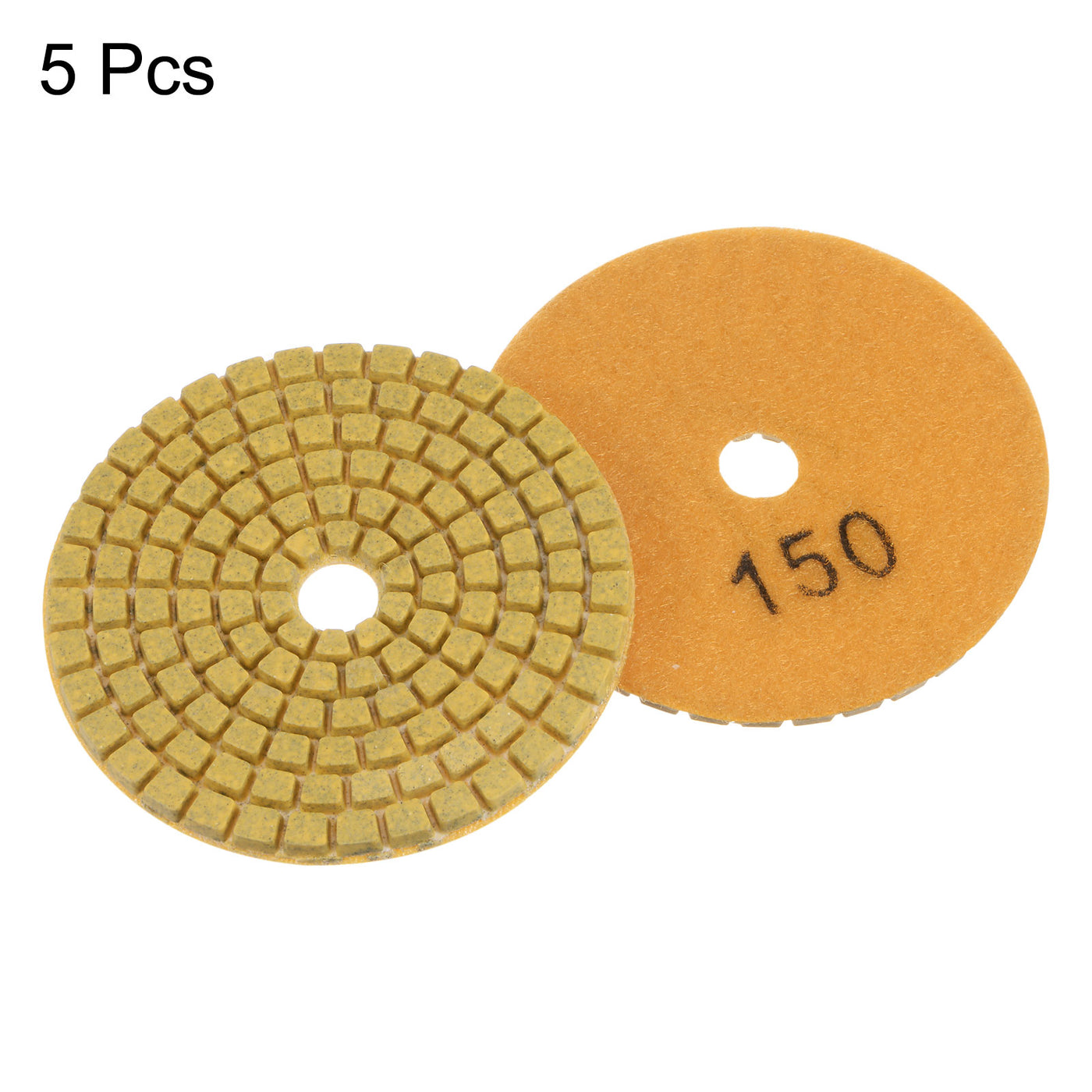 Harfington 5pcs 3" Grits 150 Premium Diamond Polishing Pads Wet/Dry for Stone Concrete