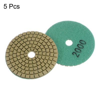 Harfington 5pcs 3" Grits 2000 Premium Diamond Polishing Pads Wet/Dry for Stone Concrete