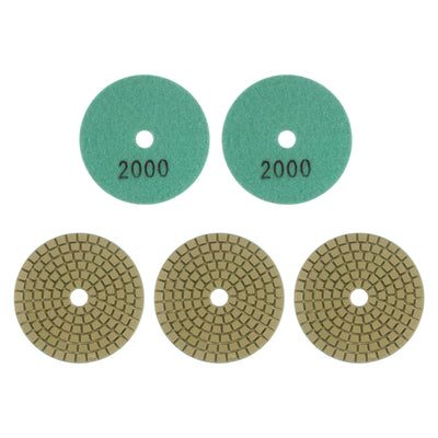 Harfington 5pcs 3" Grits 2000 Premium Diamond Polishing Pads Wet/Dry for Stone Concrete