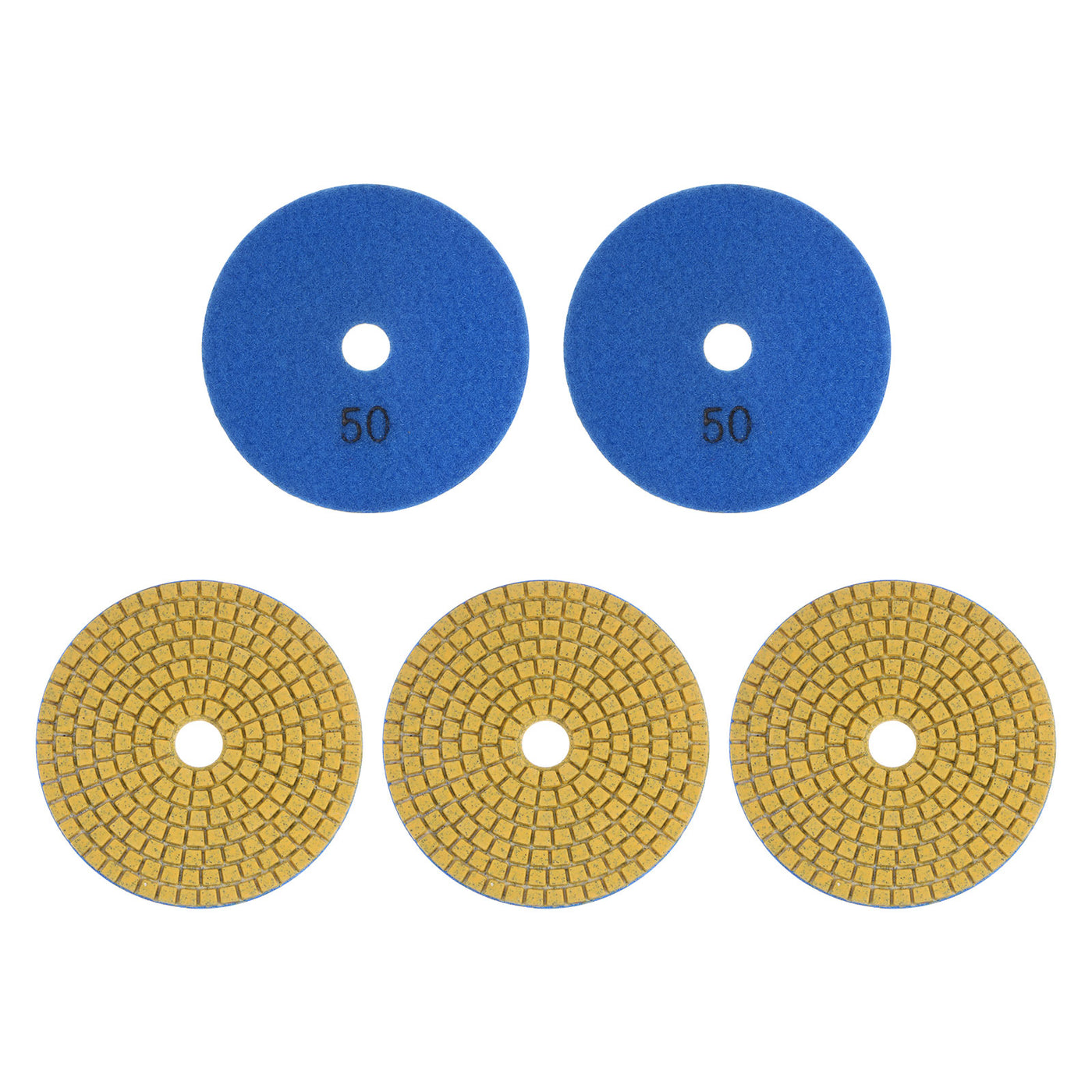 Harfington 5pcs 4" Grits 50 Premium Diamond Polishing Pads Wet/Dry for Stone Concrete