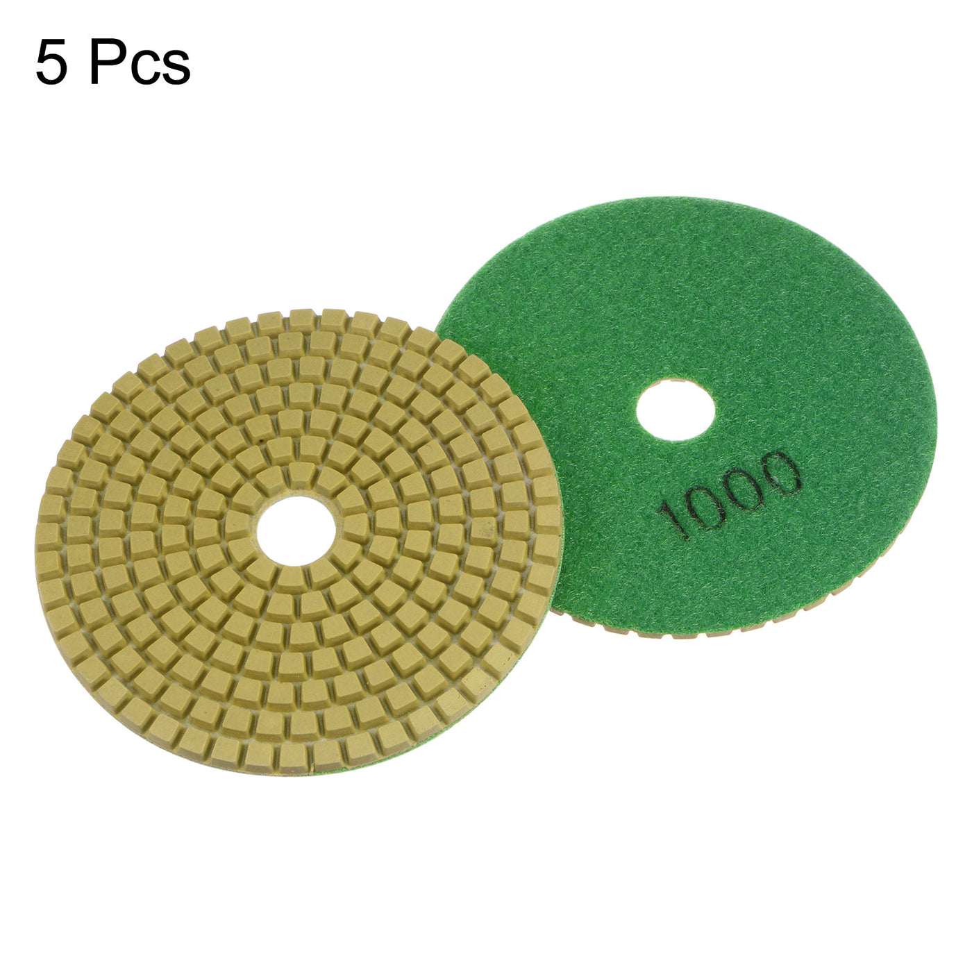 Harfington 5pcs 4" Grits 1000 Premium Diamond Polishing Pads Wet/Dry for Stone Concrete