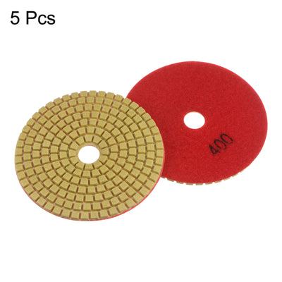 Harfington 5pcs 4" Grits 400 Premium Diamond Polishing Pads Wet/Dry for Stone Concrete