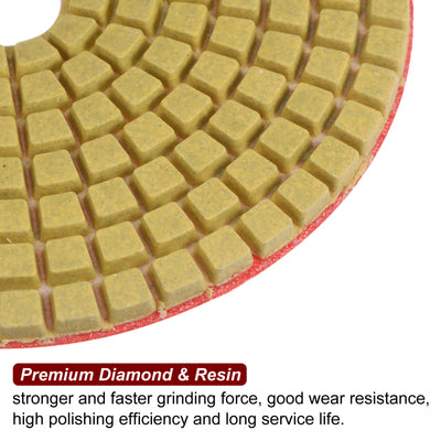 Harfington 5pcs 4" Grits 400 Premium Diamond Polishing Pads Wet/Dry for Stone Concrete