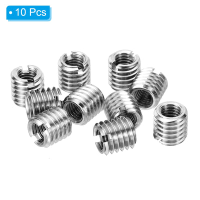 Harfington Thread Adapters Sleeve Reducing Nut, 10 Pcs M8*1.25 Male to M5*0.8 Female Repairing Insert Nut Screw Reducer Conversion Stainless Steel Fastener 8mm