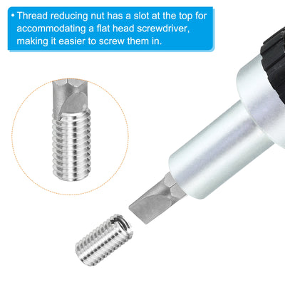 Harfington Thread Adapters Sleeve Reducing Nut, 10 Pcs M8*1.25 Male to M5*0.8 Female Repairing Insert Nut Screw Reducer Conversion Stainless Steel Fastener 8mm