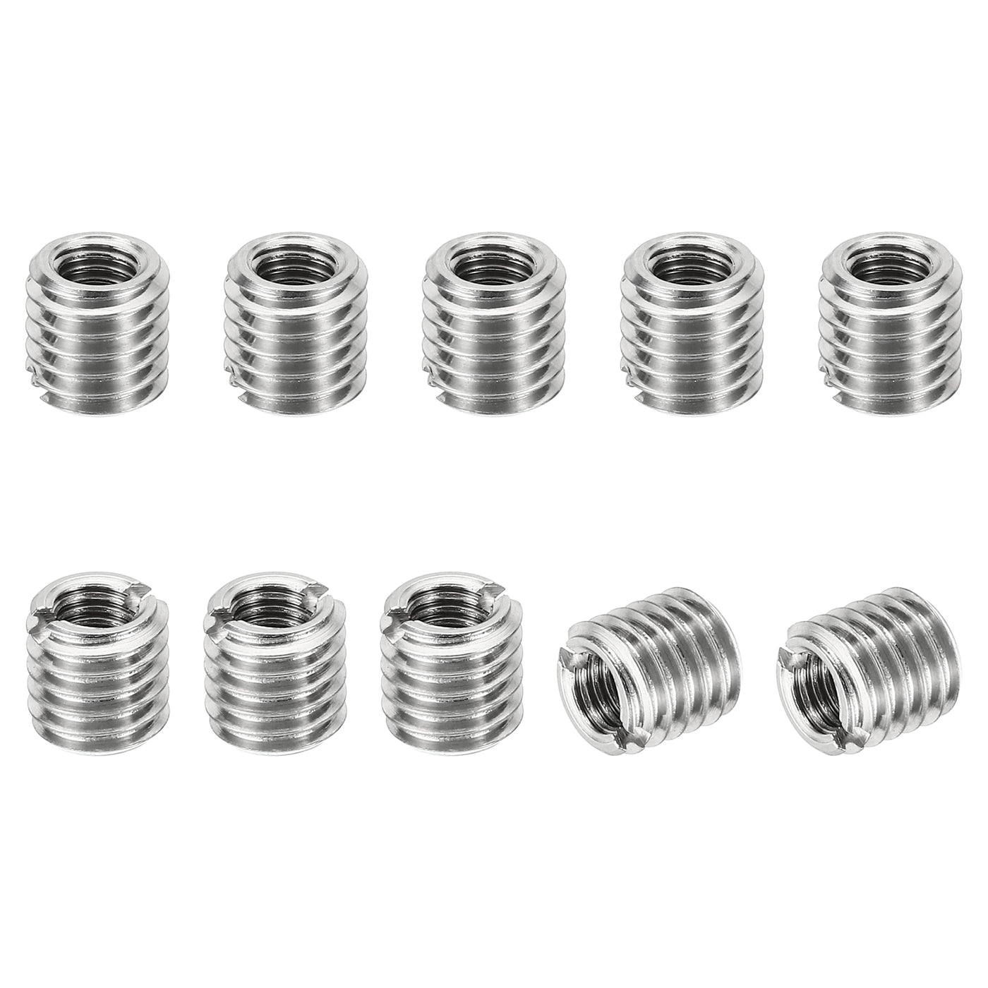 Harfington Thread Adapters Sleeve Reducing Nut, 10 Pcs M8*1.25 Male to M5*0.8 Female Repairing Insert Nut Screw Reducer Conversion Stainless Steel Fastener 8mm