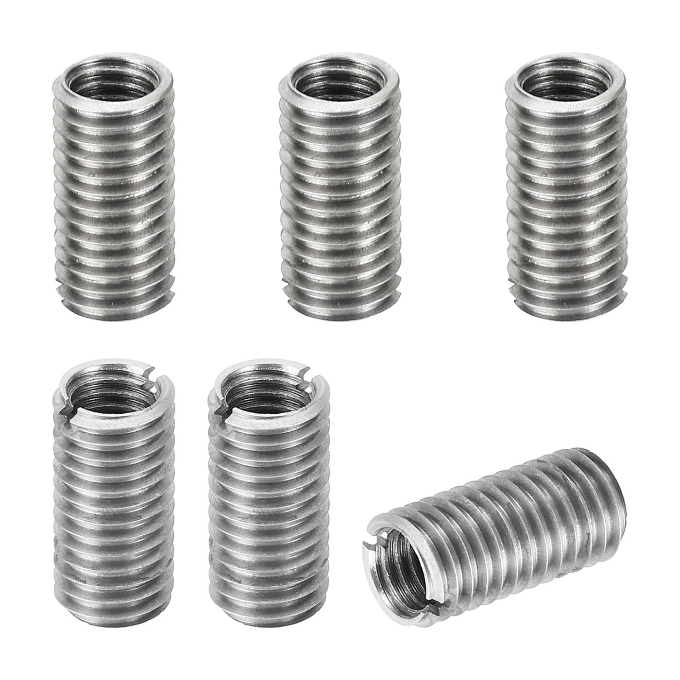 Harfington Thread Adapters Sleeve Reducing Nut, 6 Pcs M10*1.5 Male to M8*1.25 Female Repairing Insert Nut Screw Reducer Conversion Stainless Steel Fastener 20mm