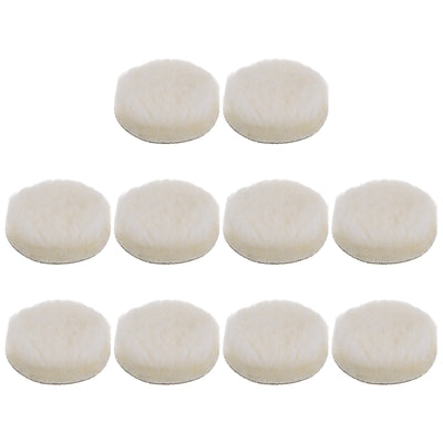 Harfington 10pcs Wool Buffing Pads 3 Inch Polishing Pad Polishing Buffing Pad Hook and Loop