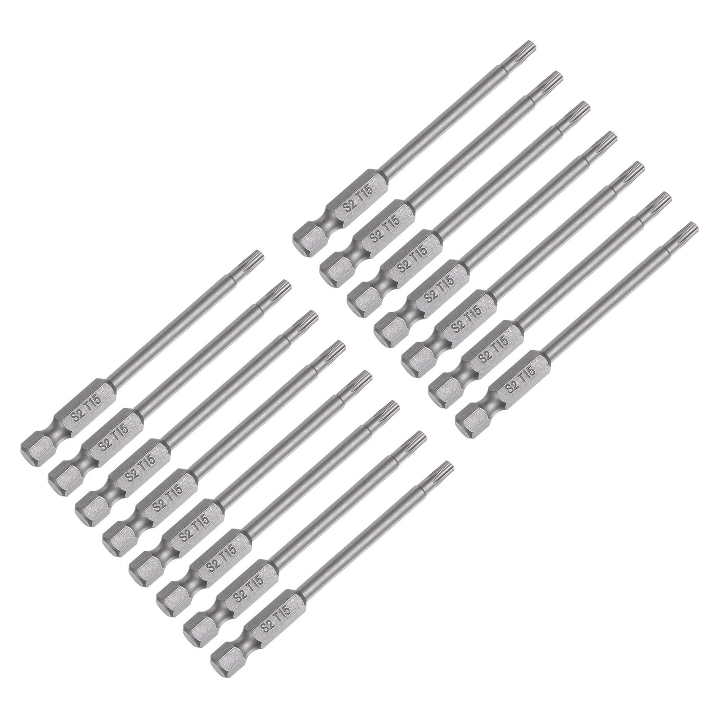 uxcell Uxcell 15Pcs T15 Torx Head Screwdriver Bit S2 Steel Screw Drive Bit 3" Long