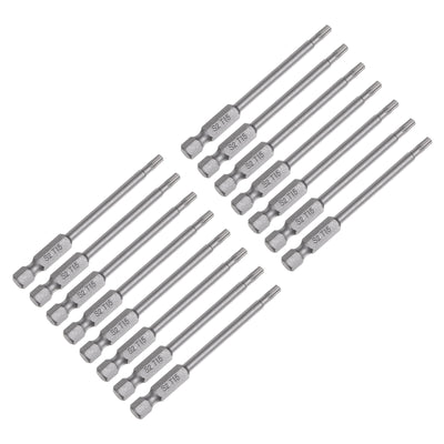 Harfington Uxcell 15Pcs T15 Torx Head Screwdriver Bit S2 Steel Screw Drive Bit 3" Long