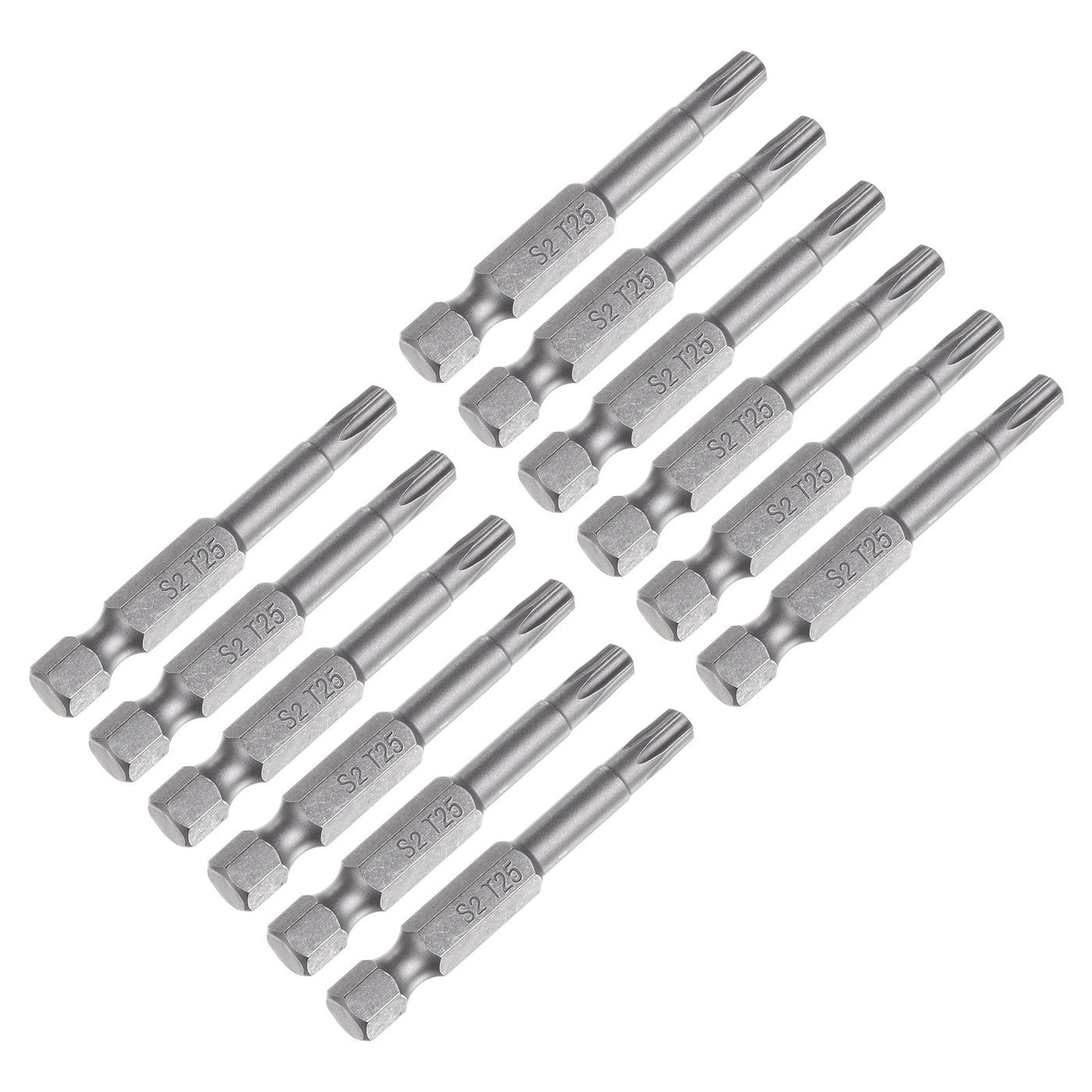 uxcell Uxcell 12Pcs T25 Torx Head Screwdriver Bit S2 Steel Magnetic Screw Drive Drill Bit 2" Long 1/4 Inch Hex Shank