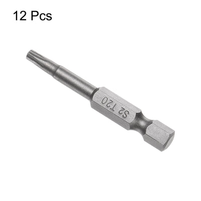 Harfington Uxcell 12Pcs T20 Torx Head Screwdriver Bit S2 Steel Magnetic Screw Drive Drill Bit 2" Long 1/4 Inch Hex Shank