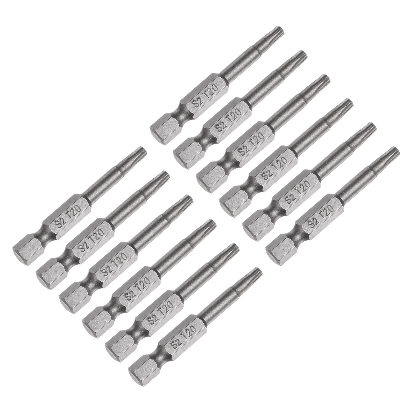 uxcell Uxcell 12Pcs T20 Torx Head Screwdriver Bit S2 Steel Magnetic Screw Drive Drill Bit 2" Long 1/4 Inch Hex Shank