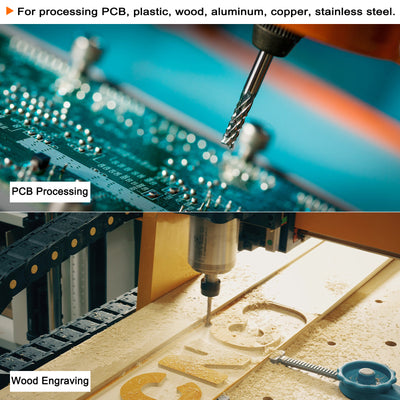 Harfington 10Stk Ende Fräsen CNC Fräser Bits 1/8" Schaft 1mm Blau Beschichtet Wolfram Karbid Fräsmaschine für PCB Acryl Holz Aluminum Metall