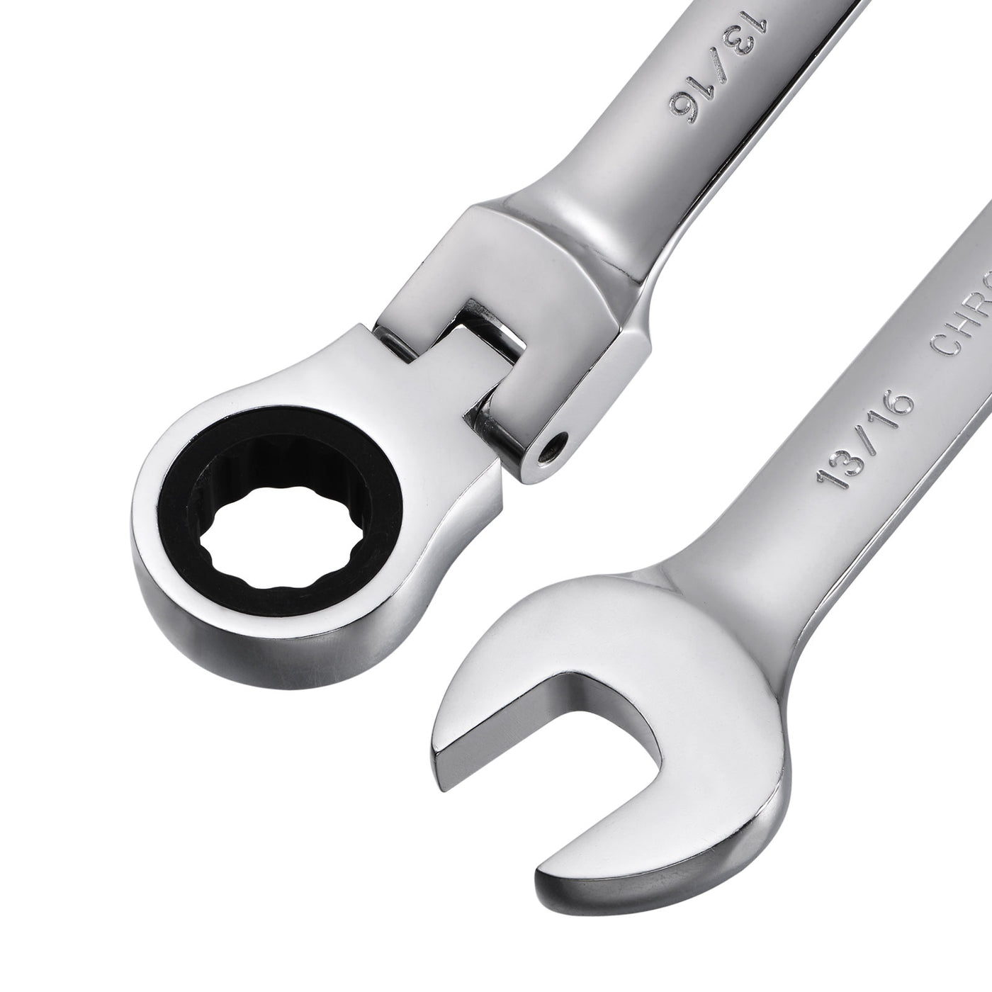 uxcell Uxcell 13/16" Flex-Head Ratcheting Combination Wrench SAE 72 Teeth 12 Point Box Ended