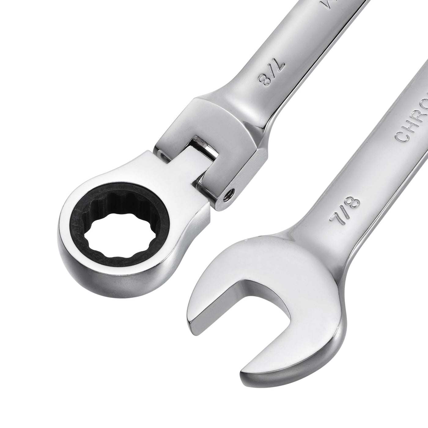 uxcell Uxcell 7/8" Flex-Head Ratcheting Combination Wrench SAE 72 Teeth 12 Point Box Ended