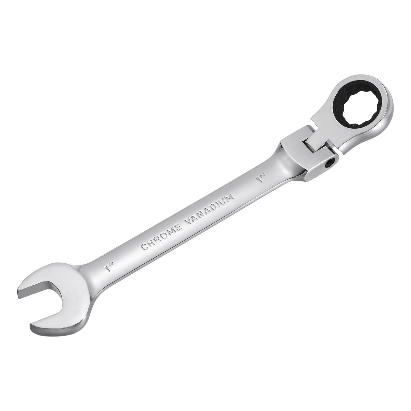 uxcell Uxcell 1" Flex-Head Ratcheting Combination Wrench SAE 72 Teeth 12 Point Box Ended