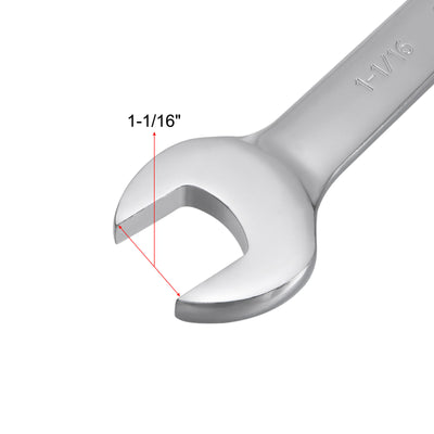 Harfington Uxcell 1-1/16" Ratcheting Combination Wrench SAE 72 Teeth 12 Point Box Ended Tools