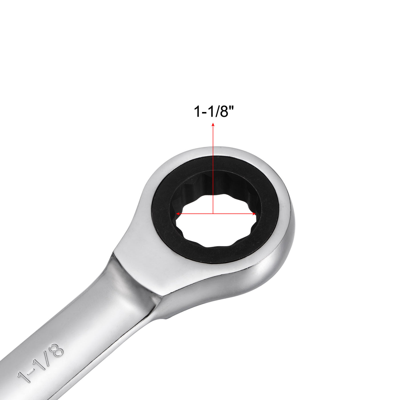 uxcell Uxcell 1-1/8" Ratcheting Combination Wrench SAE 72 Teeth 12 Point Box Ended Tools