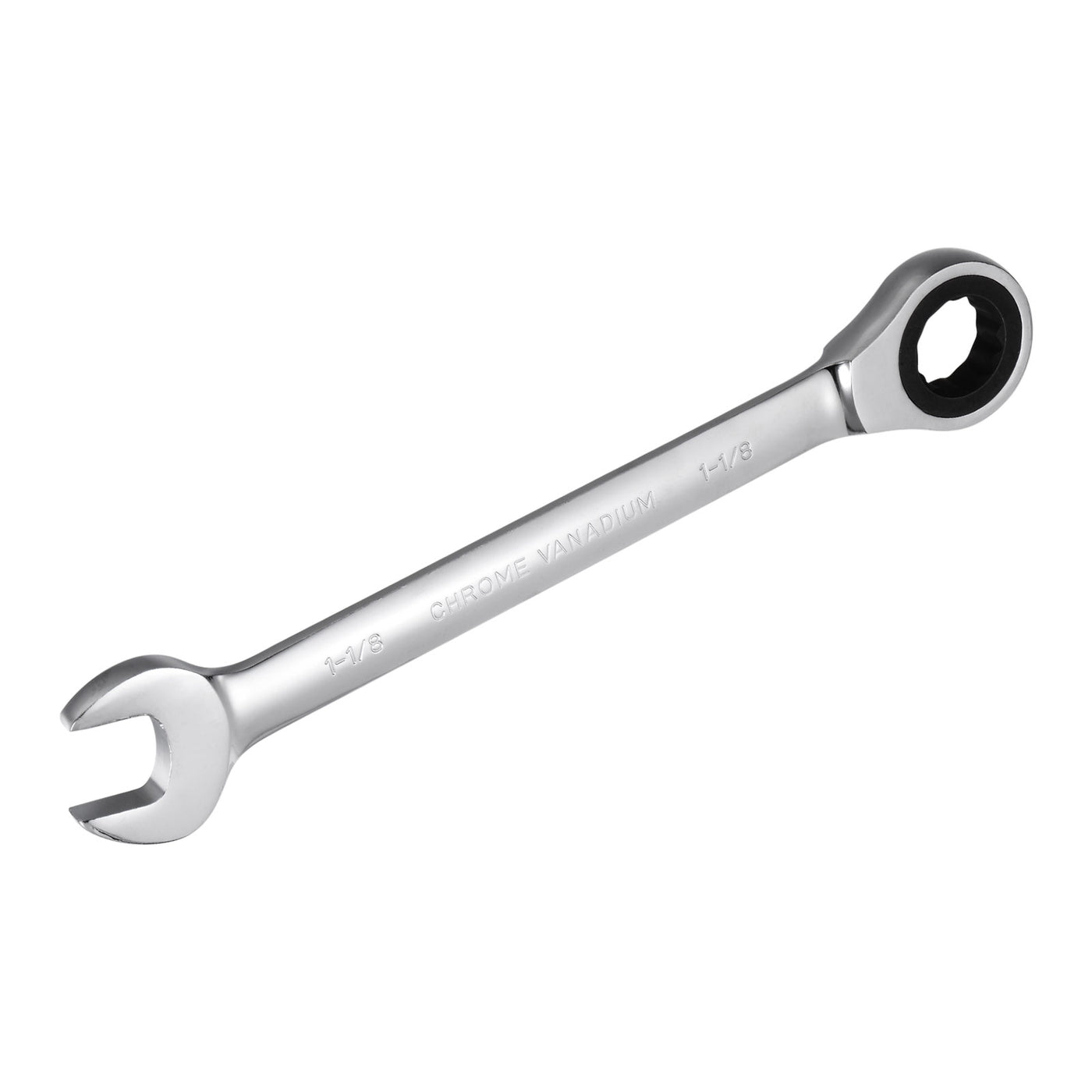 uxcell Uxcell 1-1/8" Ratcheting Combination Wrench SAE 72 Teeth 12 Point Box Ended Tools