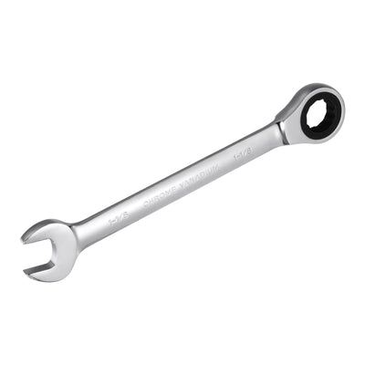 Harfington Uxcell 1-1/8" Ratcheting Combination Wrench SAE 72 Teeth 12 Point Box Ended Tools