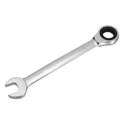 Harfington Uxcell 1-1/8" Ratcheting Combination Wrench SAE 72 Teeth 12 Point Box Ended Tools