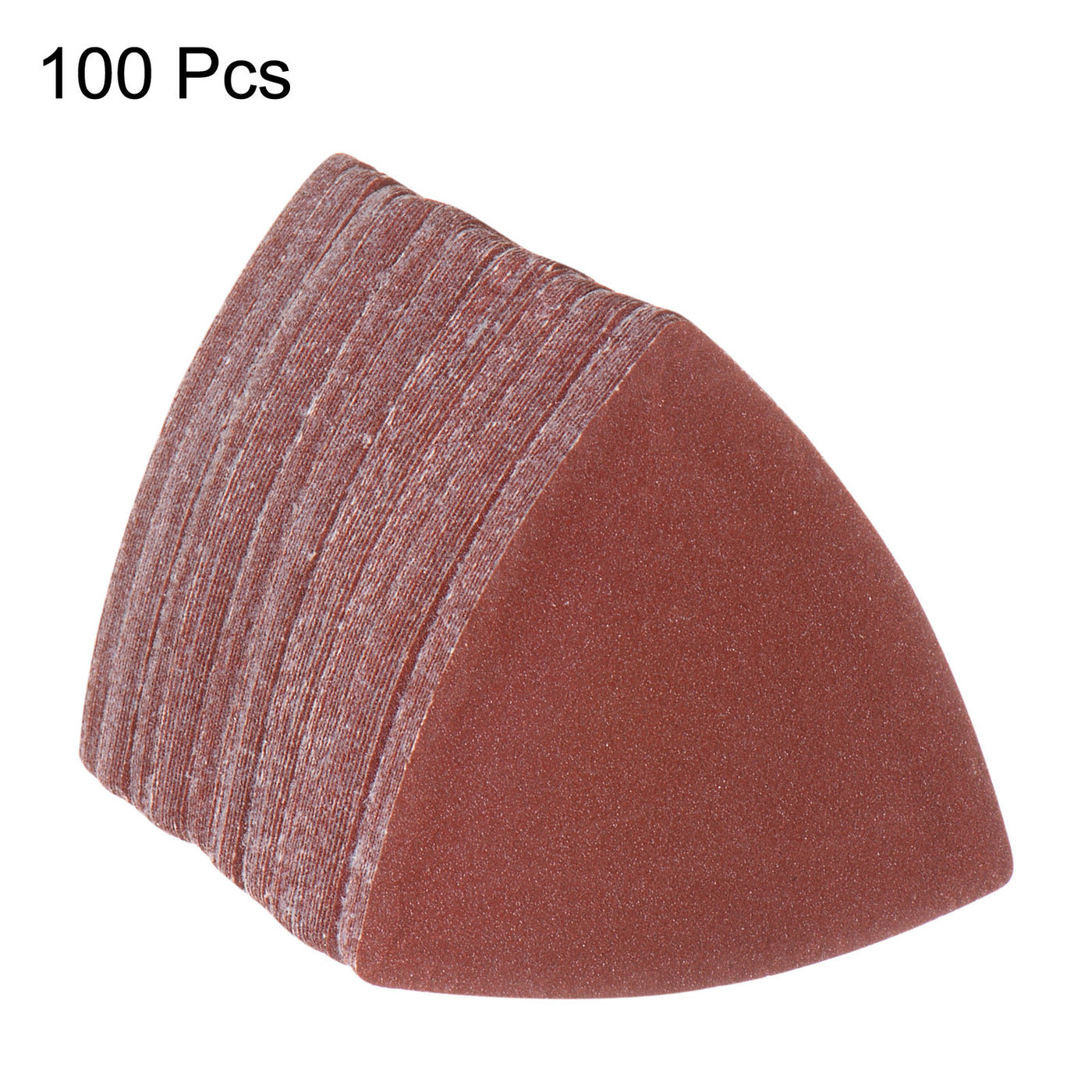 Harfington 100pcs 180 Grits 80mm Aluminum Oxide Triangular Hook & Loop Sandpapers Pads