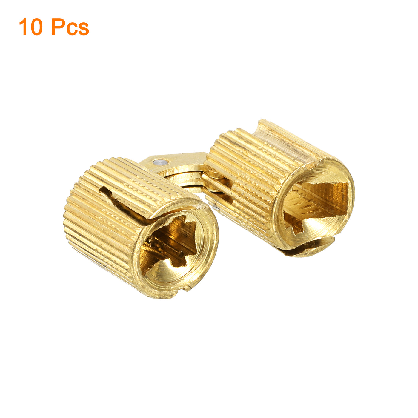 uxcell Uxcell 10Pcs 14mm Brass Barrel Hinges Invisible Hidden Concealed Furniture Hinges, Gold