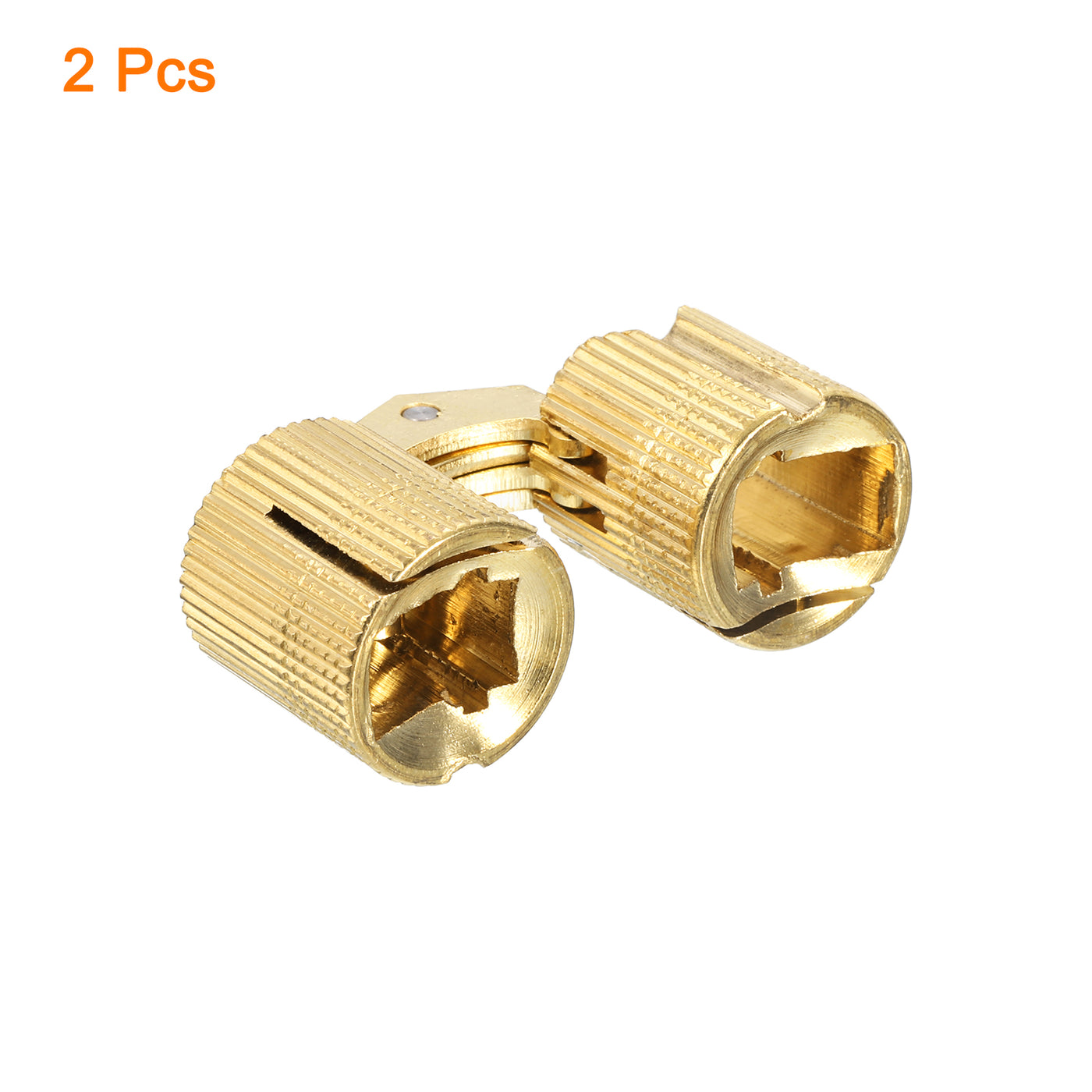 uxcell Uxcell 2Pcs 16mm Brass Barrel Hinges Invisible Hidden Concealed Furniture Hinges, Gold