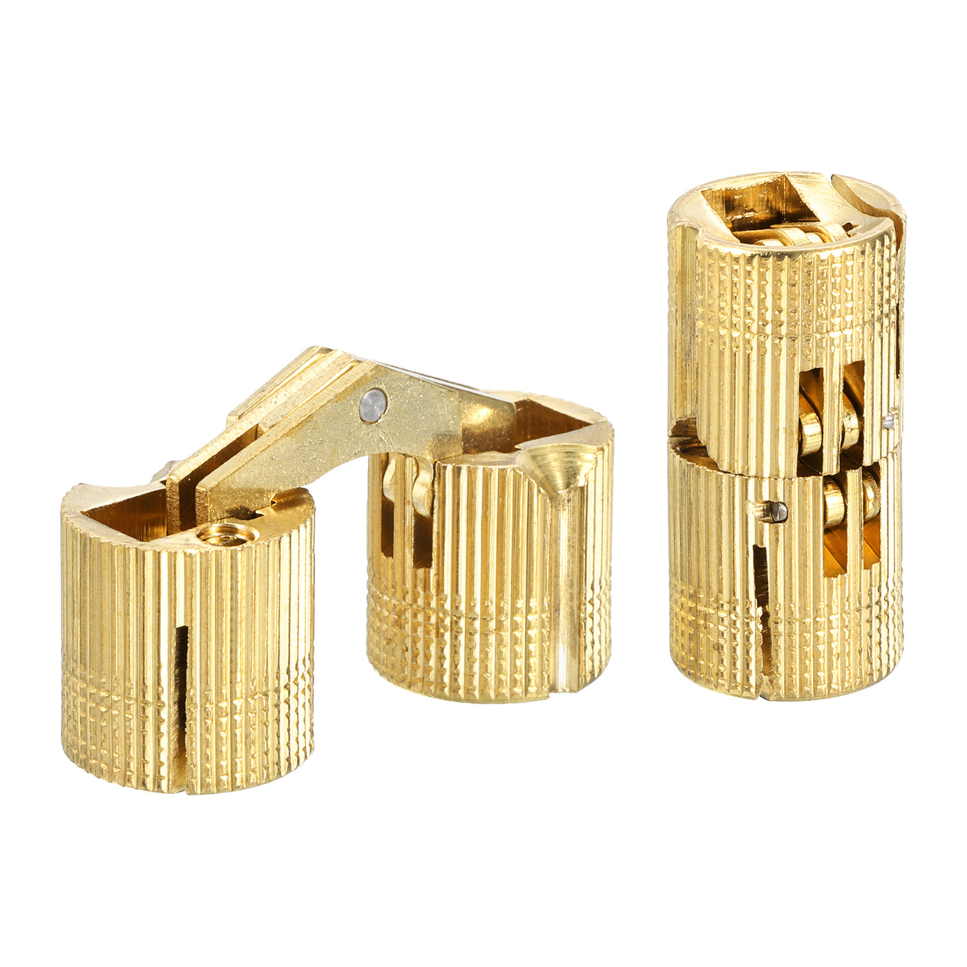 uxcell Uxcell 2Pcs 16mm Brass Barrel Hinges Invisible Hidden Concealed Furniture Hinges, Gold