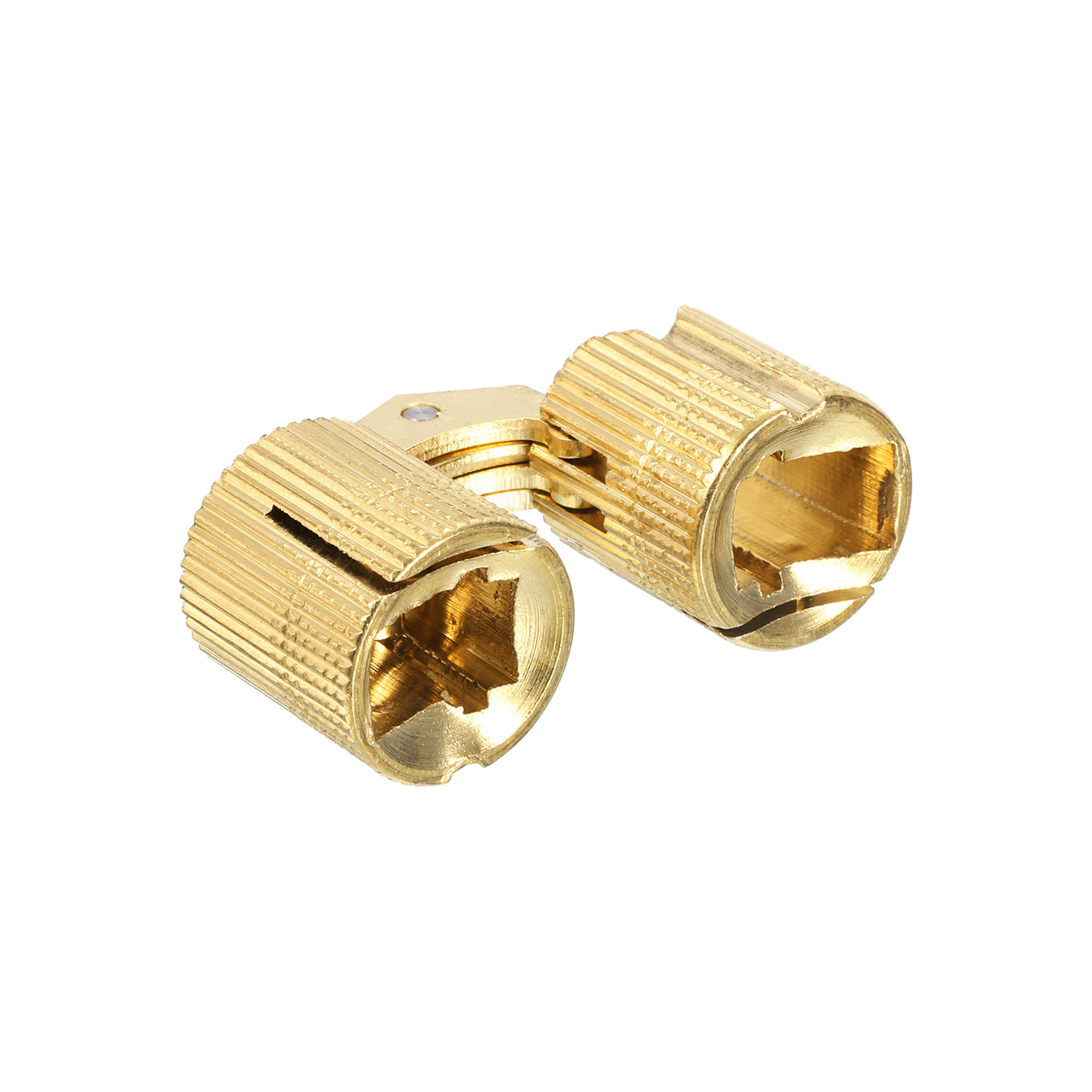 uxcell Uxcell 16mm Brass Barrel Hinges Invisible Hidden Concealed Furniture Hinges, Gold