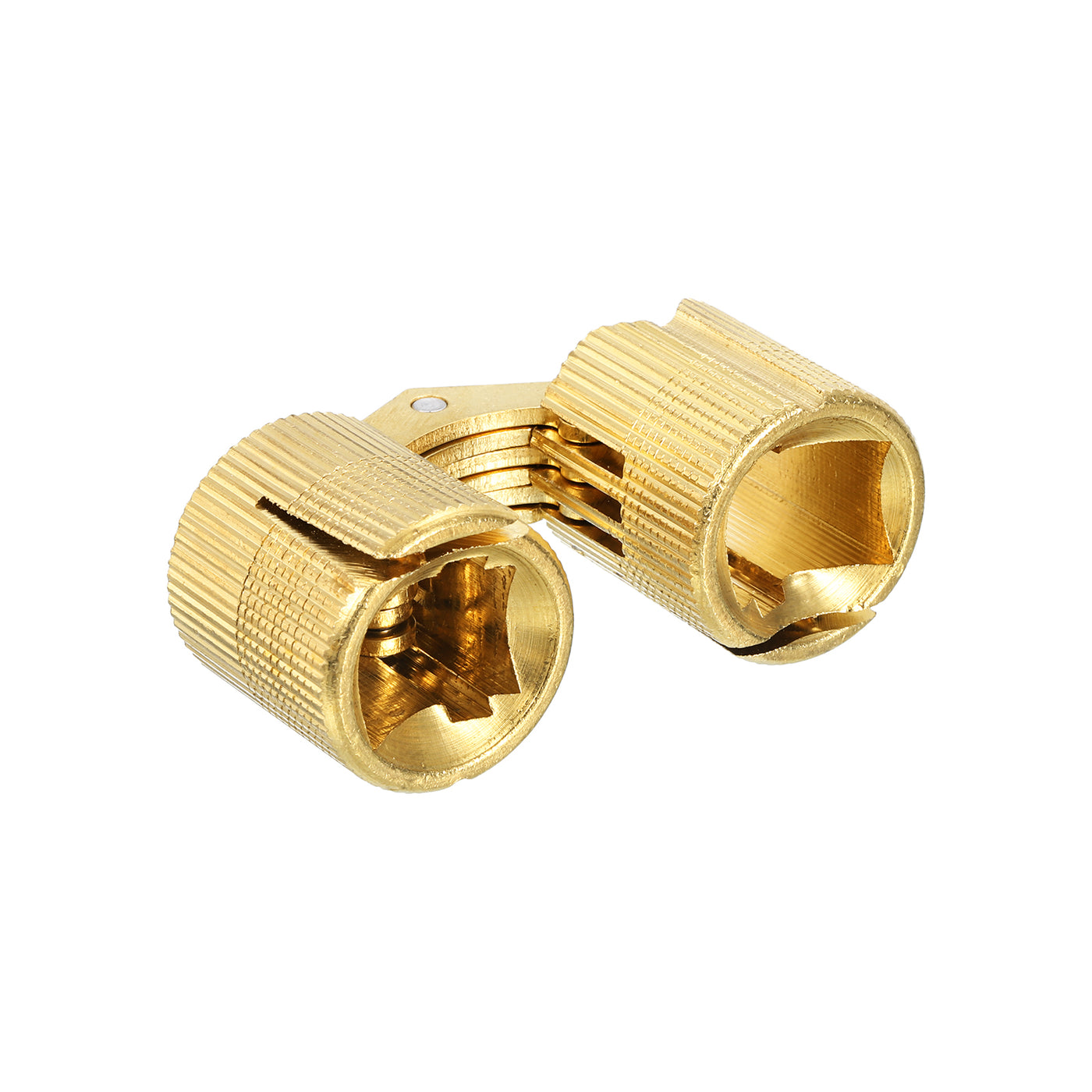 uxcell Uxcell 24mm Brass Barrel Hinges Invisible Hidden Concealed Furniture Hinges, Gold