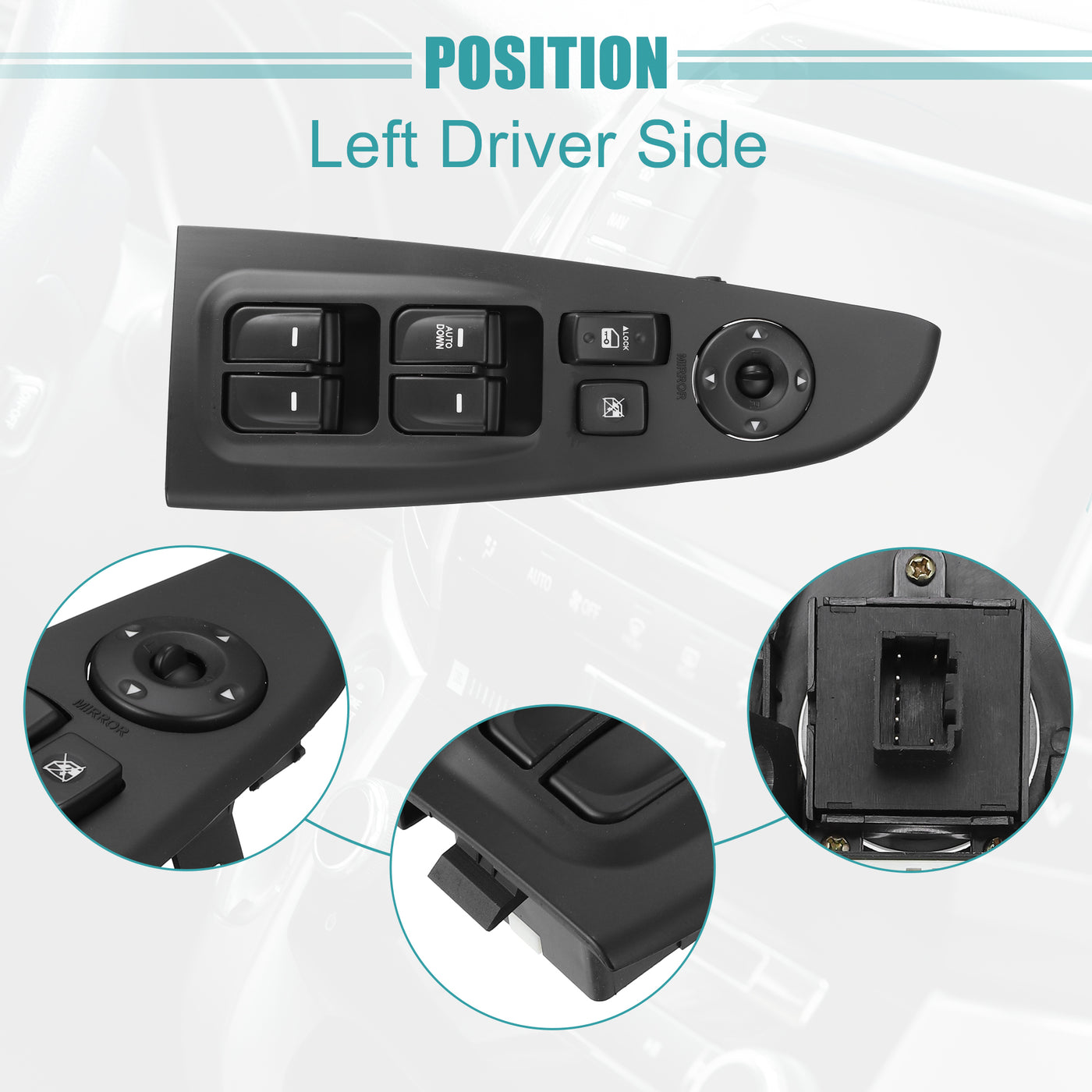 ACROPIX Front Left Driver Side Power Window Switch Fit for Hyundai Elantra 2007-2010 No.935702H1107U - Pack of 1